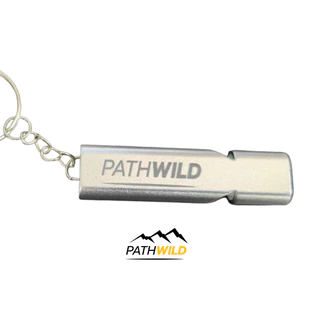 PATHWILD Aluminum Whistle พวงกุญแจนกหวีด ทรงแบน วัสดุอลูมิเนียม น้ำหนักเบามาก เหมาะพกติดตัวเพื่อใช้ยามฉุกเฉิน