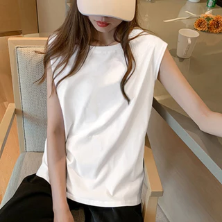 FASHION.61 เสื้อยืดแขนกุด คอกลม เสื้อยืด สไตล์เกาหลี รุ่น W6798