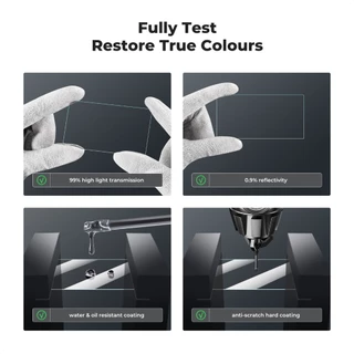 K&F CONCEPT DJI Pocket3/4 Protective ฟิล์มกันรอยตัวเครื่อง*3+ฟิล์มกันรอยเลนส์*3+Clean cloth*1