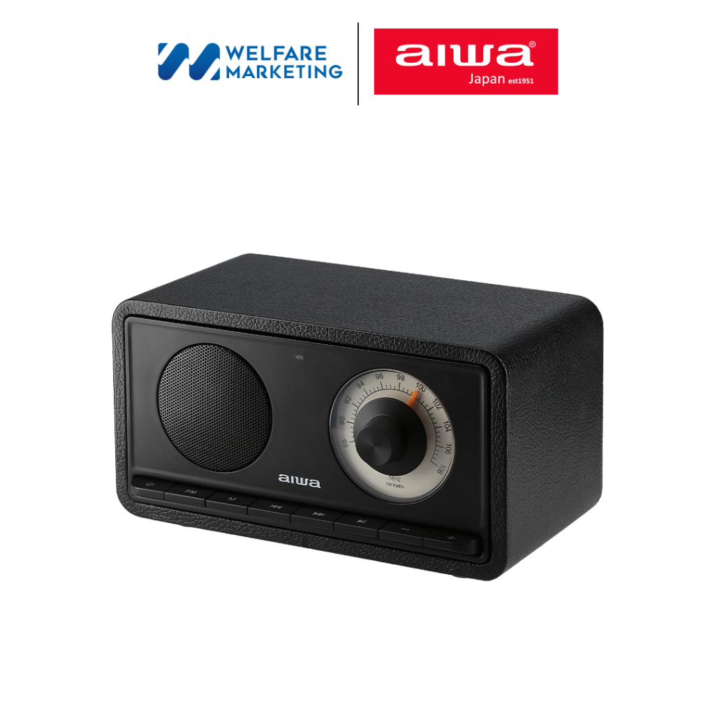 [ผ่อน 0%] AIWA Whisper Box Bluetooth Speaker ลำโพงบลูทูธพกพา พร้อมวิทยุ FM