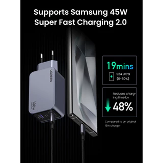 UGREEN Nexode Pro 65-160W 3-Port GaN อะแดปเตอร์ หัวชาร์จ Super Fast Charging 3in1