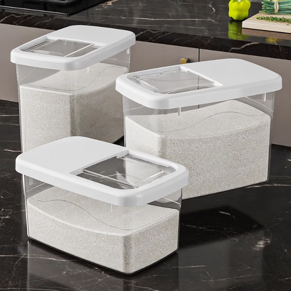 กล่องเก็บอาหารแห้ง กล่องเก็บข้าวสาร ความจุขนาดใหญ่พร้อมฝาปิด ป้องกันฝุ่นและความชื้น มีให้เลือก 3 ขนาด - รูปที่ 7