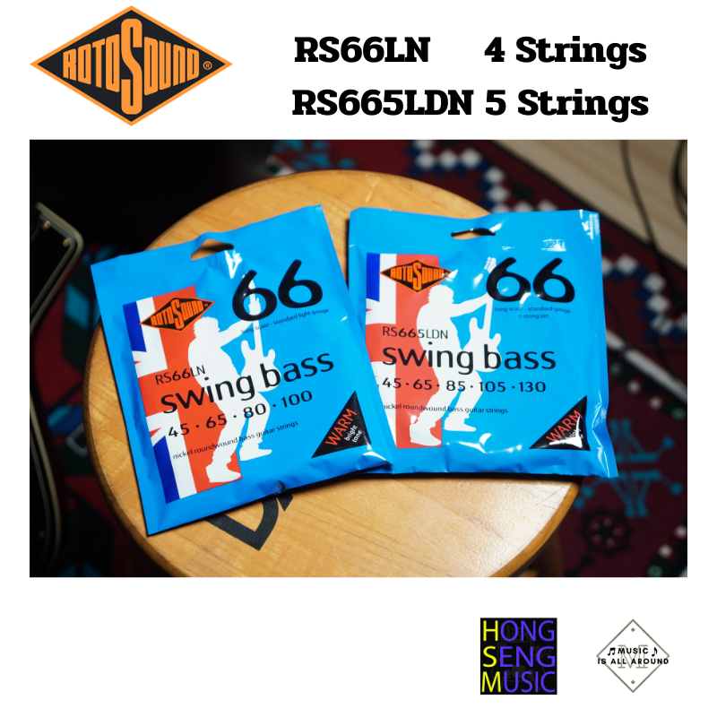 สายกีต้าร์เบส Rotosound Nickel Roundwound รุ่น RS66LN (4 สาย) RS665LDN (5 สาย) Made in England
