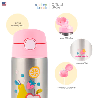 ขวดน้ำเด็ก Stephen joseph DOUBLE WALL เก็บอุณหภูมิ ปราศจาก BPA/PVC, Phthalate แบรนด์ยอดนิยมจาก USA