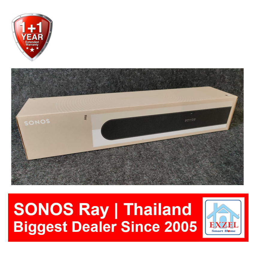 SONOS Ray Soundbar Speaker : 1Yr + 1 Extra Yr Warranty | Fast 1 Day Ship from Bangkok Stock Black / 