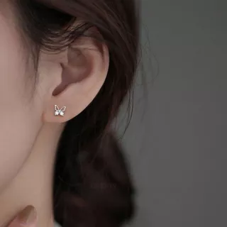 ESCOBAL ต่างหูเงินแท้ Mini Butterfly จี้ผีเสื้อ ต่างหูเพชร ตุ้มหูเงินแท้ ต่างหูแฟชั่น วาเลนไทน์
