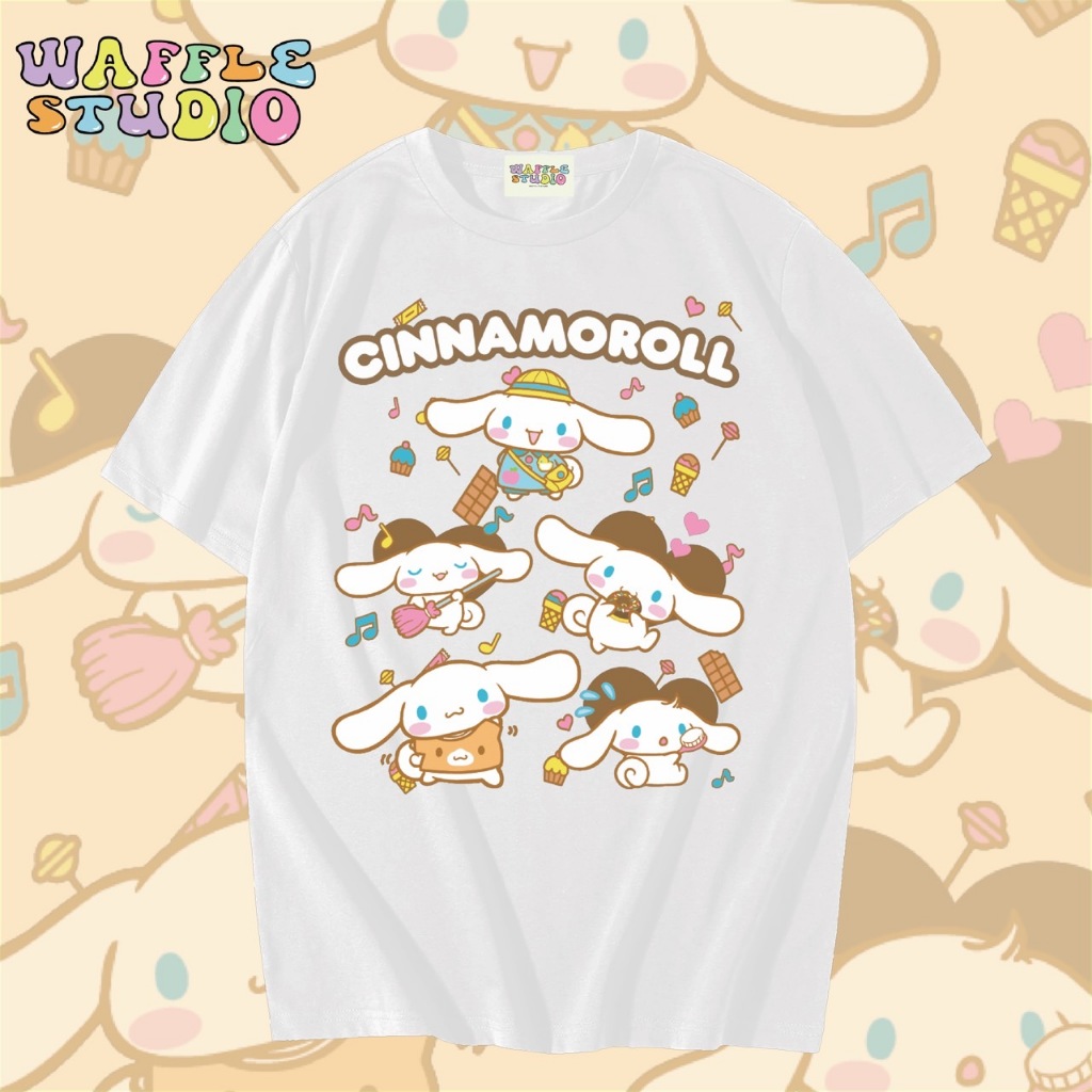 [ ส่งฟรี 🔥 ] WS0635 เสื้อยืดโอเวอร์ไซส์ ผ้าคอตตอน 100% เสื้อยืดเกาหลี เสื้อยืด  WAFFLE STUDIO