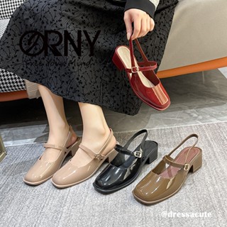 รองเท้าแมรี่เจน สไตล์ผู้ดีอังกฤษ ส้นหนา OY627 ORNY(ออร์นี่) …