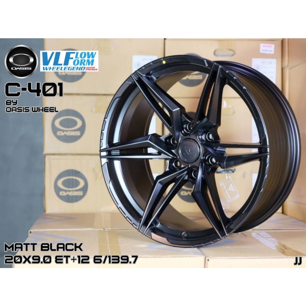 ล้อแม็ก C-401 ขอบ 20 ขนาด 20x9 ET12 6x139.7 สี Matt Black สำหรับรถกระบะ 4x4 ติดตั้งฟรีที่ NSHOP