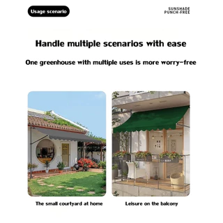 Outdoor awnings กันสาดตั้งตรง กันสาดพับเก็บได้ แนวตั้งปรับได้ ติดง่ายไม่ต้องเจาะผนัง กันสาดระเบียงบ้าน คอนโด