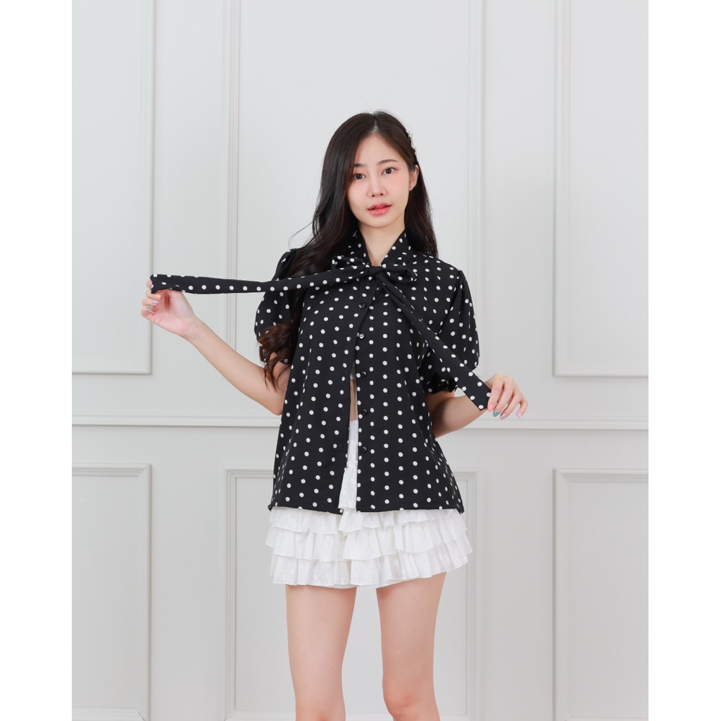 Marchroom.bkk - Polkadot shirts (black) - รูปที่ 4