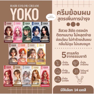 (ของแท้+พร้อมส่งด่วน) ครีมย้อมผม ออแกนิค โยโกะ YOKO HAIR COLOR CREAM BURGUNDY SET สีผม YOKO สีผมโยโกะ ขนาด 100 ml.