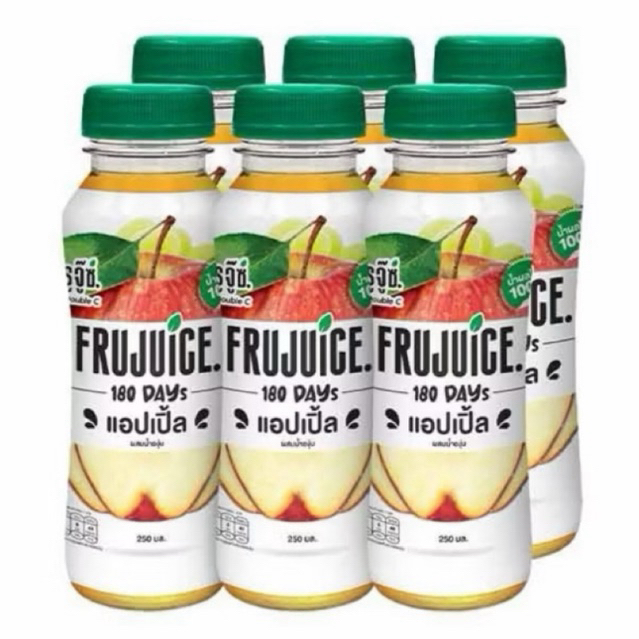 พร้อมส่งฟรีทันที! แพ็ค6ขวดสุดคุ้ม Frujuice Apple Juice 250ml ฟรูจู๊ซ น้ำแอปเปิ้ล180วัน ผสมน้ำองุ่น 250มล แอปเปิ้ลไซเดอร์