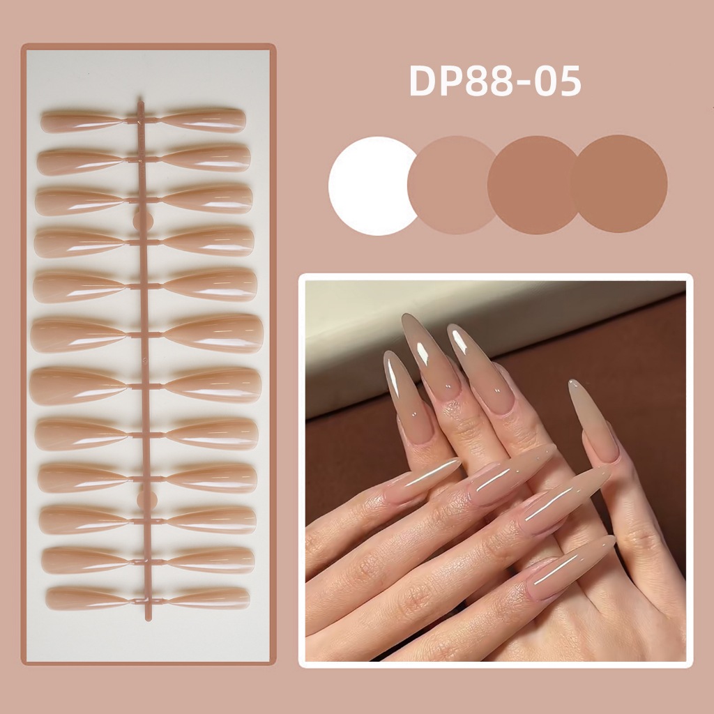 Luxnail FN64 พร้อมส่งเล็บปลอมทรงแหลมยาวพิเศษงานสีพื้น รูปที่ 5