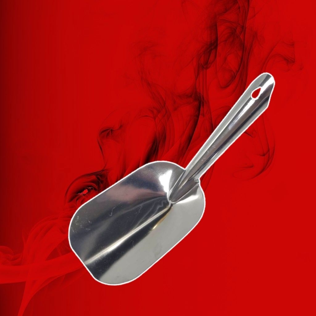 ที่ตักอาหารสเตนเลส แบบเรียบ ที่ตักน้ำแข็งที่ตักข้าวที่ตักแป้ง SL