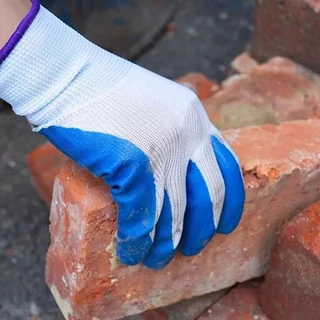 🧤(ยกโหล) (24คู่) ถุงมือเคลือบยาง ถุงมือทำงาน ทำสวน กันลื่น กันบาด ถุงมือยาง ถุงมือกันของมีคมบาด ถุงมือช่าง พร้อมส่ง
