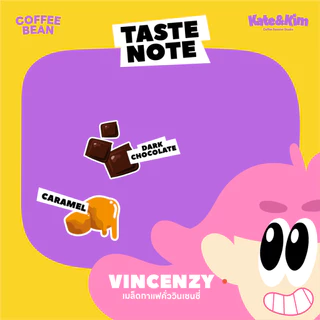 ( Kate & Kim ) เมล็ดกาแฟ คั่วกลางเข้ม วินเซนซี่ (( Vincenzy )) Blend Coffee Bean