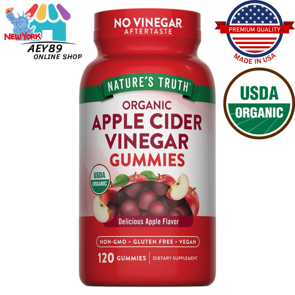 Nature’s truth Apple cider Vinegar  Organic Gummies ขนาด 75เม็ดและ120เม็ด