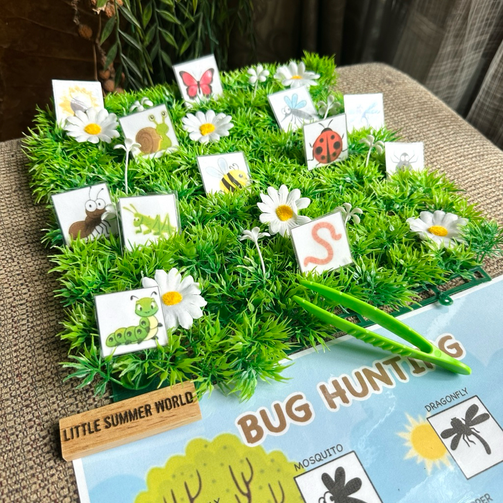 พร้อมส่ง🇹🇭 Bug Hunting เกมส์จับคู่เงาแมลงตัวเล็กตัวน้อย เรียนรู้คำศัพท์ ฝึกการสังเกตแนวMontessori🐛 - รูปที่ 2