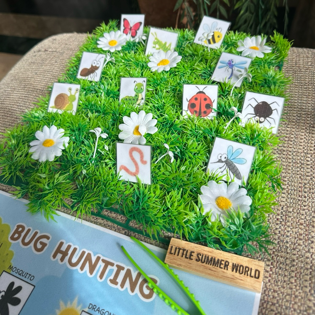 พร้อมส่ง🇹🇭 Bug Hunting เกมส์จับคู่เงาแมลงตัวเล็กตัวน้อย เรียนรู้คำศัพท์ ฝึกการสังเกตแนวMontessori🐛