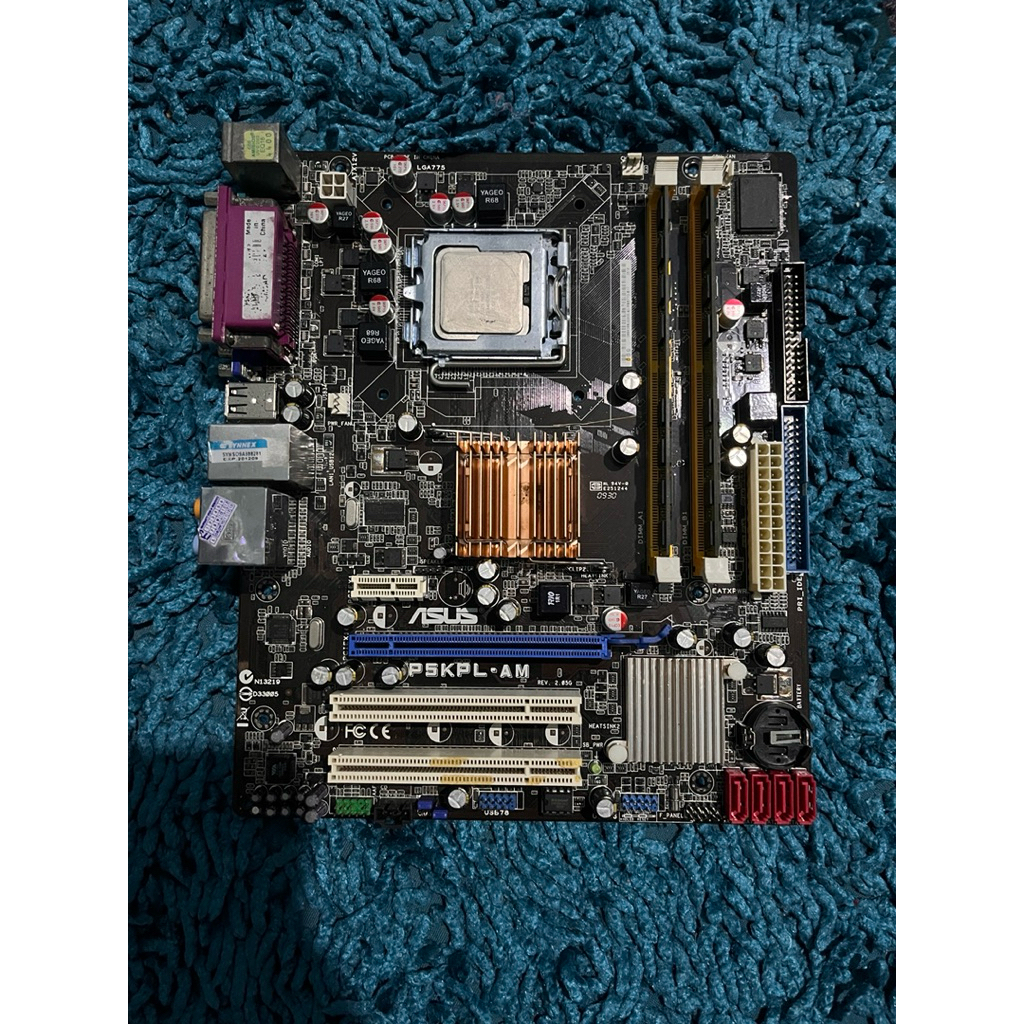 ชุดเมนบอร์ดยกเซ็ตASUS P5KPL-AM+CPU intel core 2 quad q8400 แรม4gb kingston +พัดลม ยกเซ็ตจบ