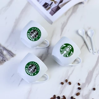 STARBUCK แก้วกาแฟ แก้วกาแฟสตาร์บัค 350ml น่ารัก พร้อมช้อน เหมาะกับสายคาเฟ่ พร้อมส่ง