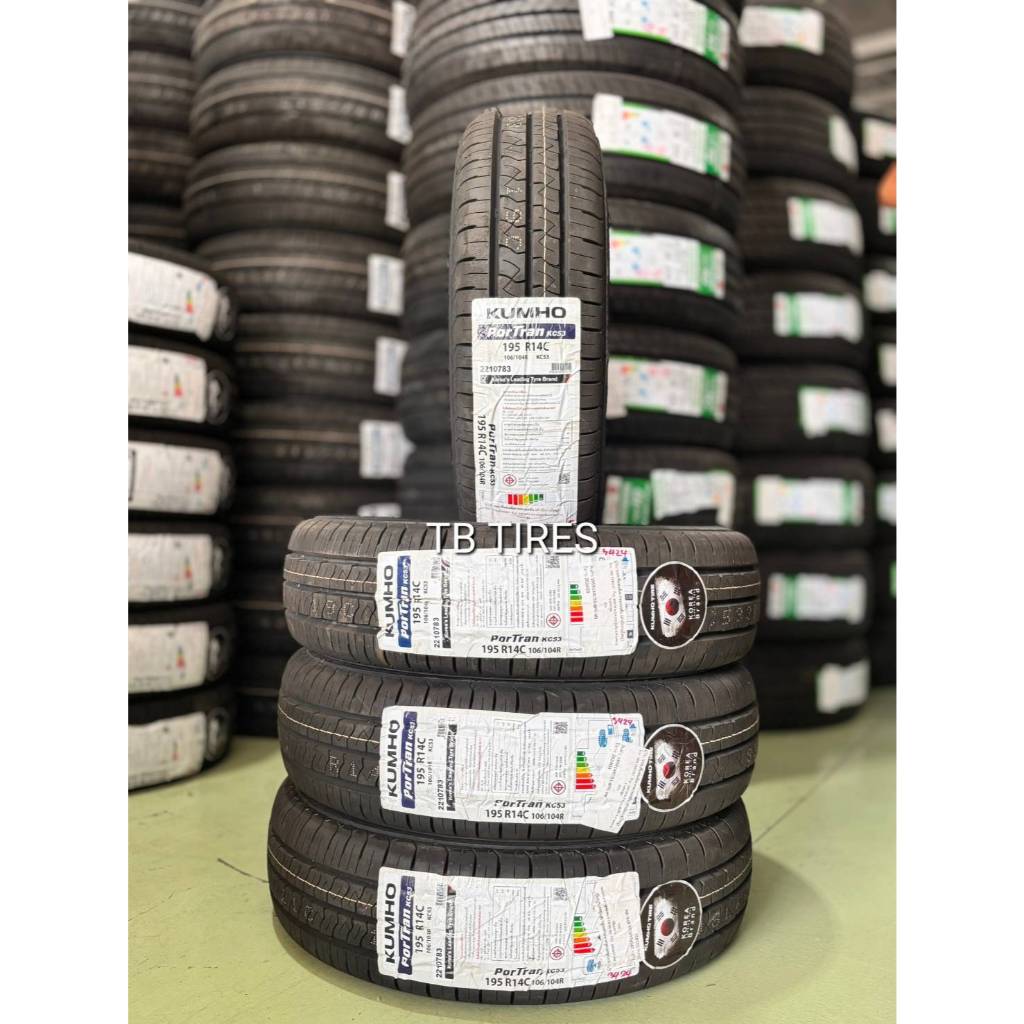 ยางรถยนต์ 195R14C PorTran KC53 // KUMHO (ยางใหม่ค้างปี 2025)