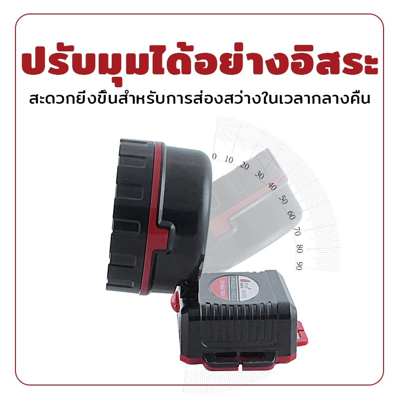 YASIDA ไฟคาดหัว LED หน้ากว้าง 2.5 นิ้ว ไฟฉายแรง แสงขาว/เหลือง ส่องไกล กันน้ำ ทนทาน ของแท้จากแบรนด์ - รูปที่ 2
