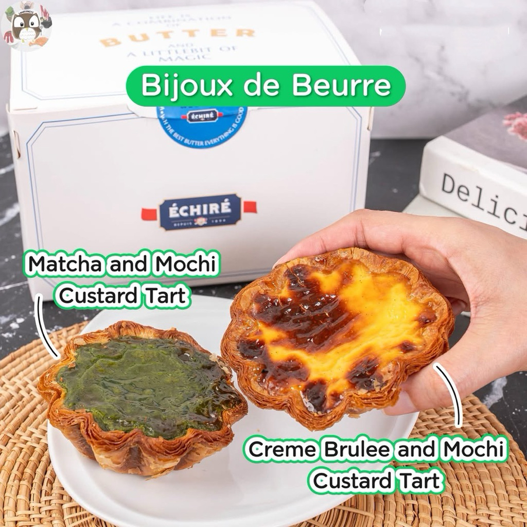 [ส่งด่วน] (กล่อง 3 ชิ้น) BIJOUX DE BEurre Cream Brulee and Mochi Tart/ Matcha and Mochi Tart
