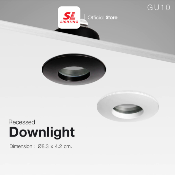 SL LIGHTING  โคมไฟดาวน์ไลท์ฝังฝ้า Downlight กันน้ำกันฝุ่นระดับ IP44 ขั้วGU10 รุ่น 420-GU10 รวม VAT ราคา ถูกที่สุด ดีลบีเคเค รูปภาพหลัก