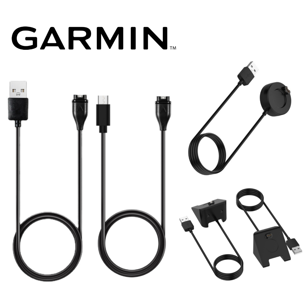 For Garmin สายชาร์จ แท่นชาร์จแบบกลม Compatible Garmin Watch Charger Cable Fenix 6 6s 7X 7s Forerunner 245 55 945 Venu SQ