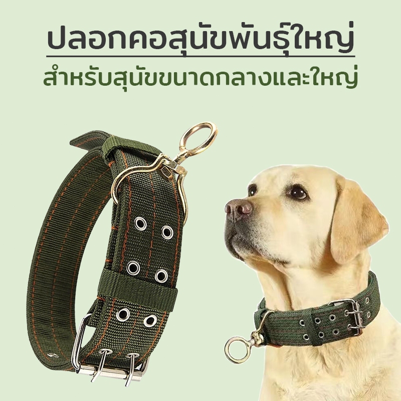 🔥ปลอกคอสุนัขพันธุ์ใหญ่ ปลอกคอสุนัขไนล่อนแบบทนทานสามารถปรับได้ ปลอกคอสุนัข