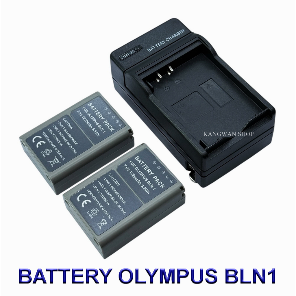 PS-BLN1 / BLN-1 / BLN1 Battery and Charger For Olympus OM-D E-M1, OM-D E-M5, OM-D E-M5 Mark II, OM-D E-P5, Pen-F