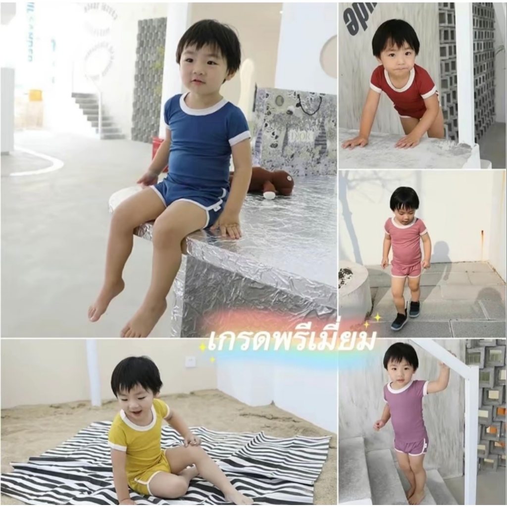 888 ชุดนอนเด็ก เซท 2 ชิ้น  ผ้าดีใส่สบาย ผ้านิ่มผ้าเด้ง