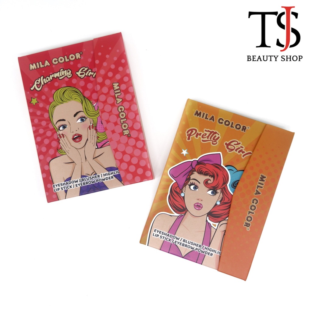 {12พาเลท} MILA COLOR Pretty Girl Makeup Palette พาเลทเมคอัพ ตา แก้ม ปาก เติมสีสันให้ใบหน้า no.MC5088