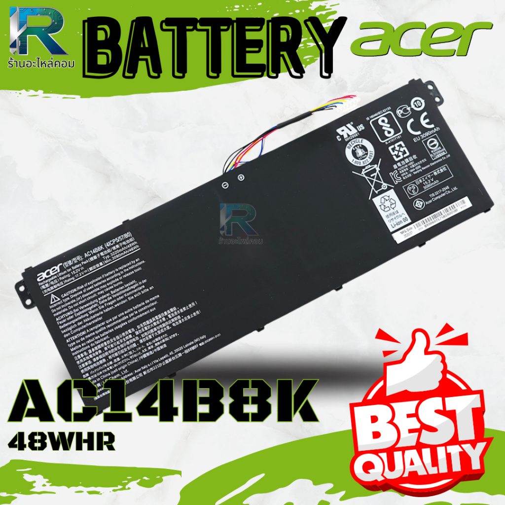 แบตเตอรี่ Acer AC14B8K  Battery Aspire 5 A515-52G-78AH, Nittro 5 AN515-42-R8HN ประกัน 6 เดือน
