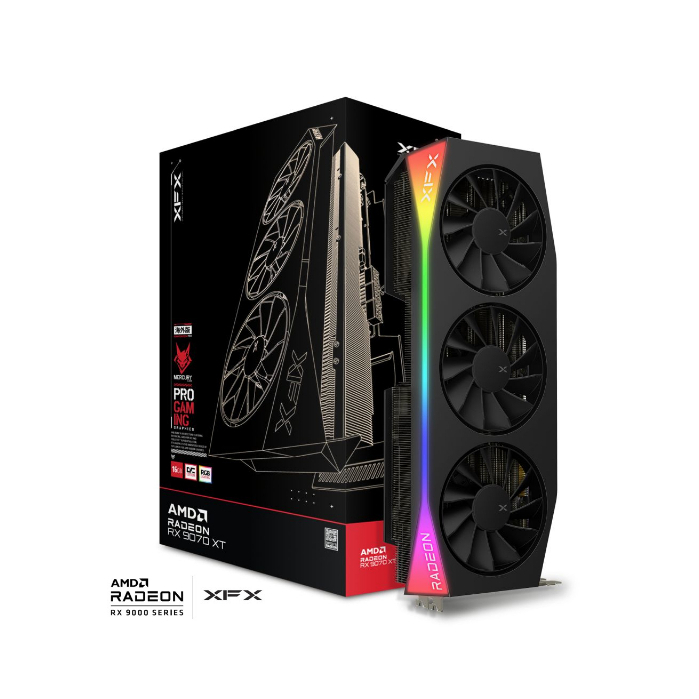 XFX Mercury AMD Radeon RX 9070XT OC Gaming Edition with RGB (RX-97TRGBBB9)