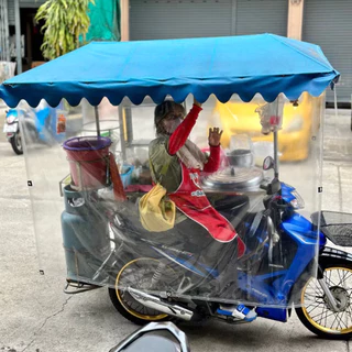 ผ้าใบใสกันฝน ผ้าใบ PVC หน้ากว้าง 2.5 ม. เจาะตาไก่รอบ เหนียว ทน แข็งแรง