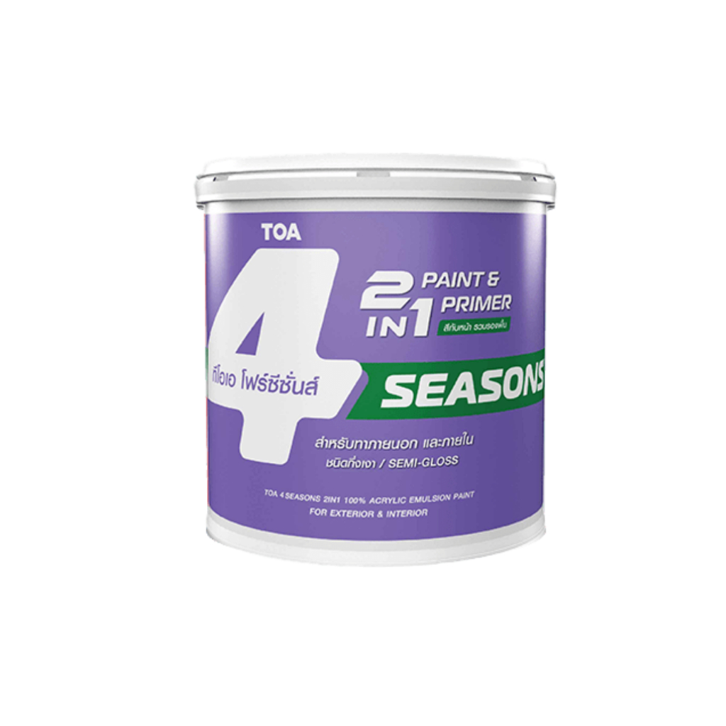 TOA 4 SEASON 2 IN 1 สีน้ำอคริลิกแท้ 100% คุณภาพพรีเมี่ยม ฟิล์มยึดเกาะนาน 15ปี ภายนอกและภายใน