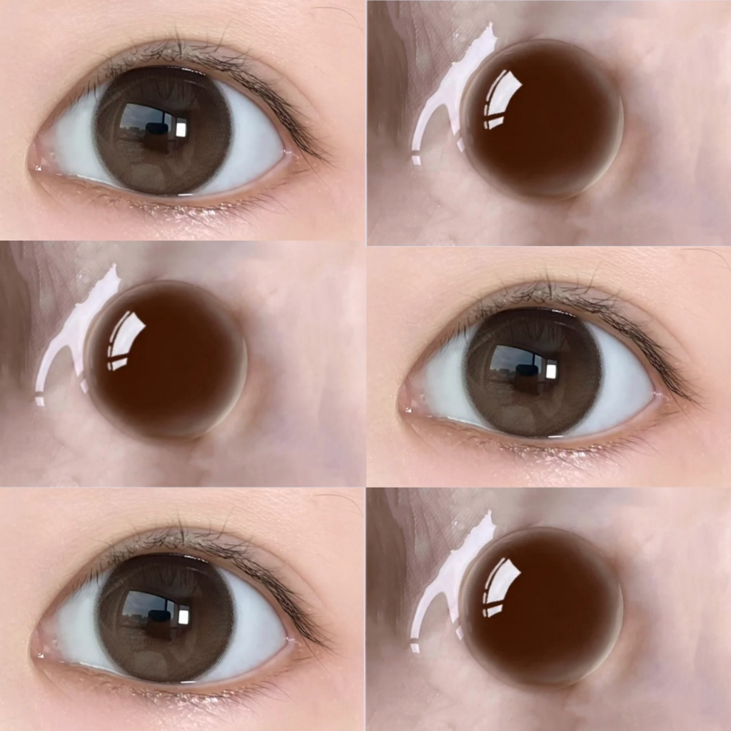 Midroo [-1.00-8.00] แว่นตาสายตาสั้น คอนแทค Butter Bean Brown/Grey/Blue-14.2mm