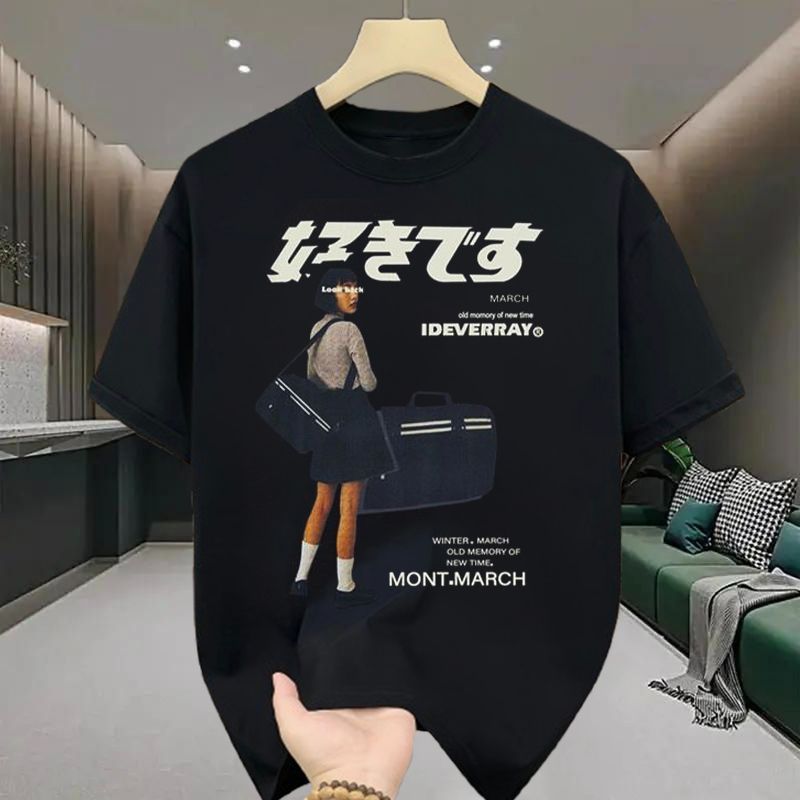 เสื้อ y2k หญิง เสื้อยืดแขนสั้นพิมพ์ลายสไตล์ใหม่ สไตล์คลาสสิกทันสมัย เสื้อผ้าผู้หญิง