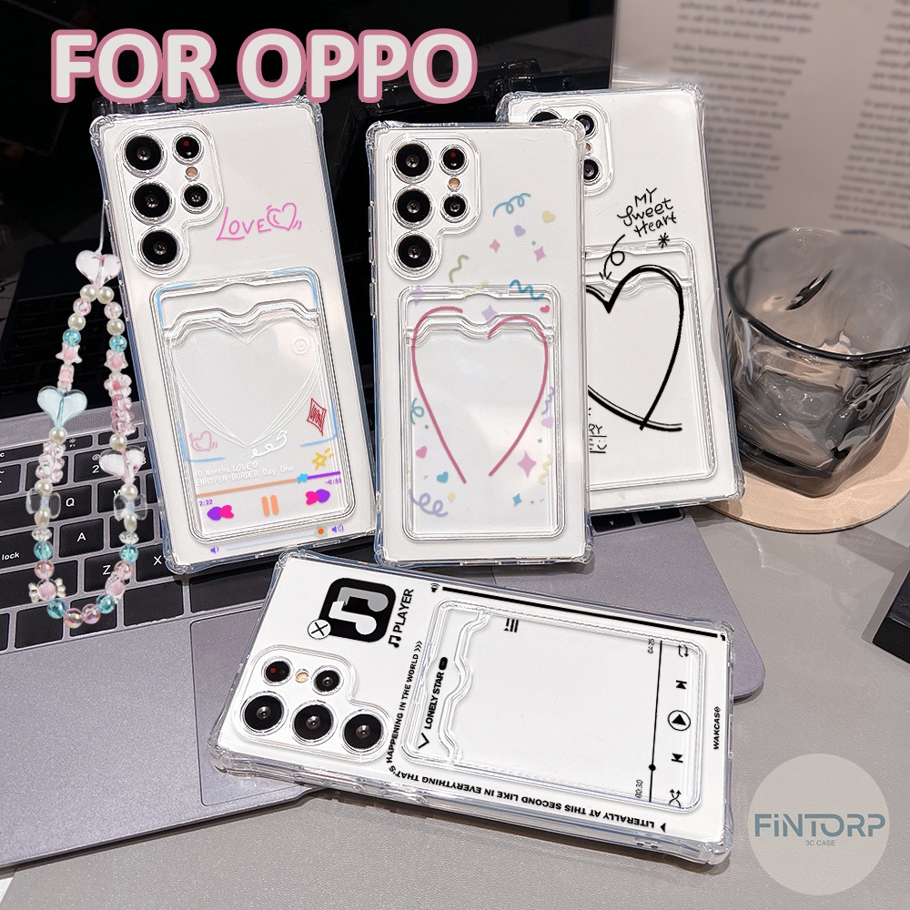 ช่องใส่การ์ดเคสโทรศัพท์For OPPO A3 A3X A5 Pro A58 A60 A79 A74 A95 A7 A5S A12 A18 A38 A16 A17K A57 2022 อ่อนนุ่มโปร่งใส