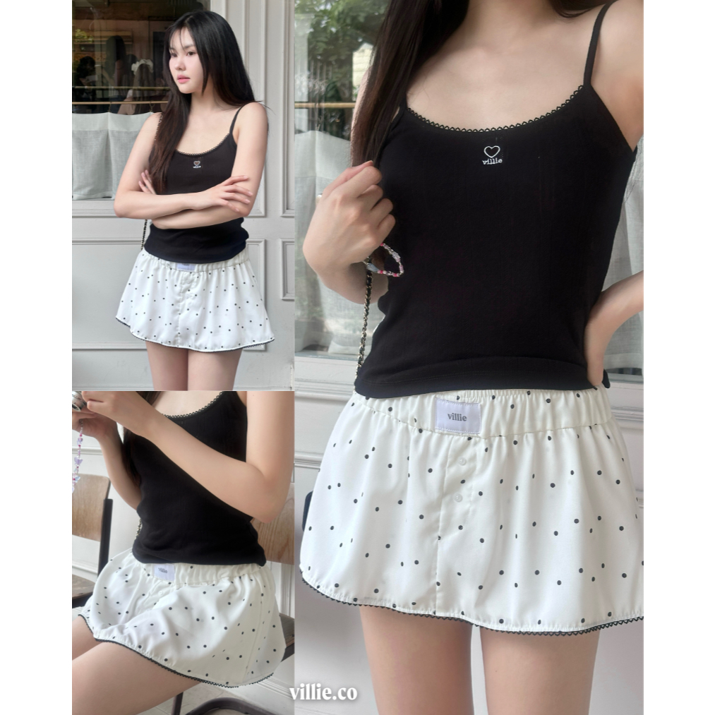 villie Polka Dot Skorts กระโปรงกางเกงลายจุด