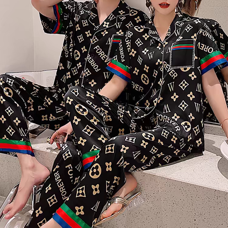 cupandy  ชุดนอนสไตล์ชาแนลสำหรับผู้หญิง สัมผัสเย็นสบายในฤดูร้อน ชุดอยู่บ้านผ้าไหมน้ำแข็งบางๆ สามชิ้น