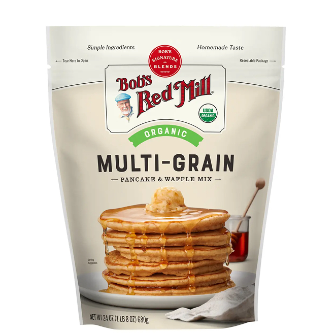 Bob's Red mill Organic  Multi Grain Pancake & Waffle Mix ออร์แกนิคแพนเค้กและวาฟเฟิลธัญพืช 680g