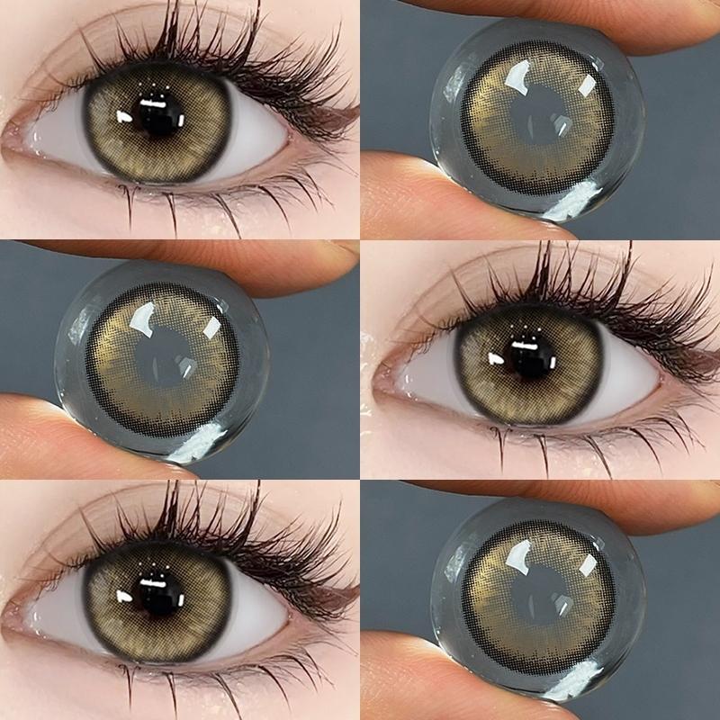 【ซื้อ2คู่แถมยาหยอดตา】Midroo[0.00-8.00] คอนแทค แว่นตาสายตาสั้น คอนแทก ขยายรูม่านตา คอนแทคเลนส์ Jelwery Grey/Brown - รูปที่ 6