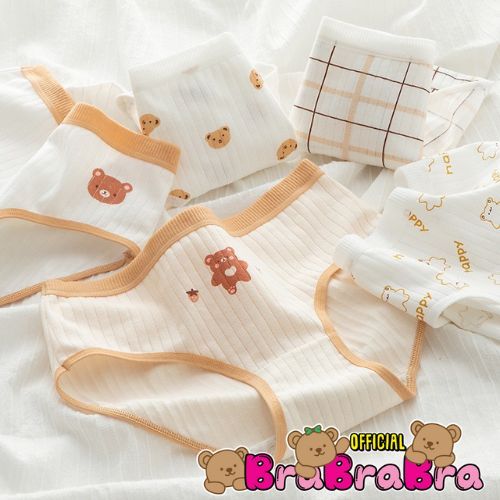 [ส่งจากไทย] 𝑩𝒓𝒂𝑩𝒓𝒂𝑩𝒓𝒂 #p-090 กางเกงใน ผ้าคอตตอน ลายหมี ใส่สบาย