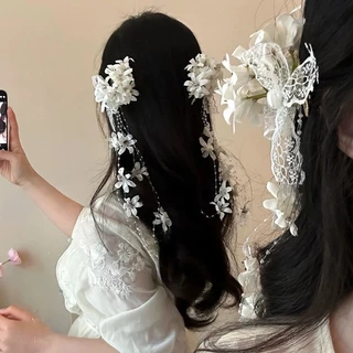 Lunar Blossom🌸กิ๊บติดผมลายดอกไม้🌸กิ๊บติดผมดอกลิลลี่ออฟเดอะวัลเลย์จำลอง ตกแต่งผมสไตล์เกาหลีแฮนด์เมด