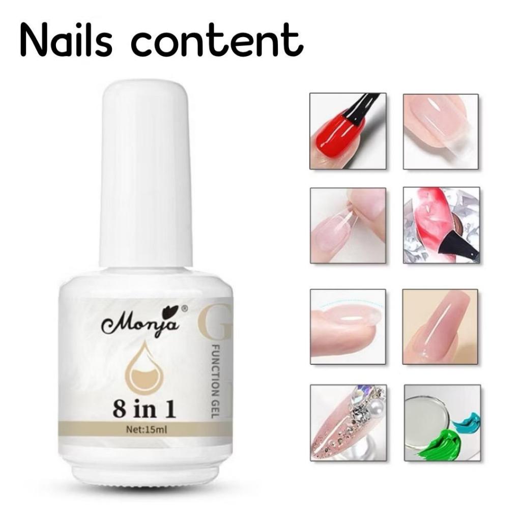 Mona Top Coat / Base Coat ท็อป​ เบส 15ml  ขวดขาว ทําเล็บเจลต้องอบ