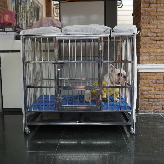 Pawradise  กรงสแตนเลส 202 รุ่นท่อกลม Size L (พับได้) ขนาด : 108 x 70 x 97 cm. - รูปที่ 3